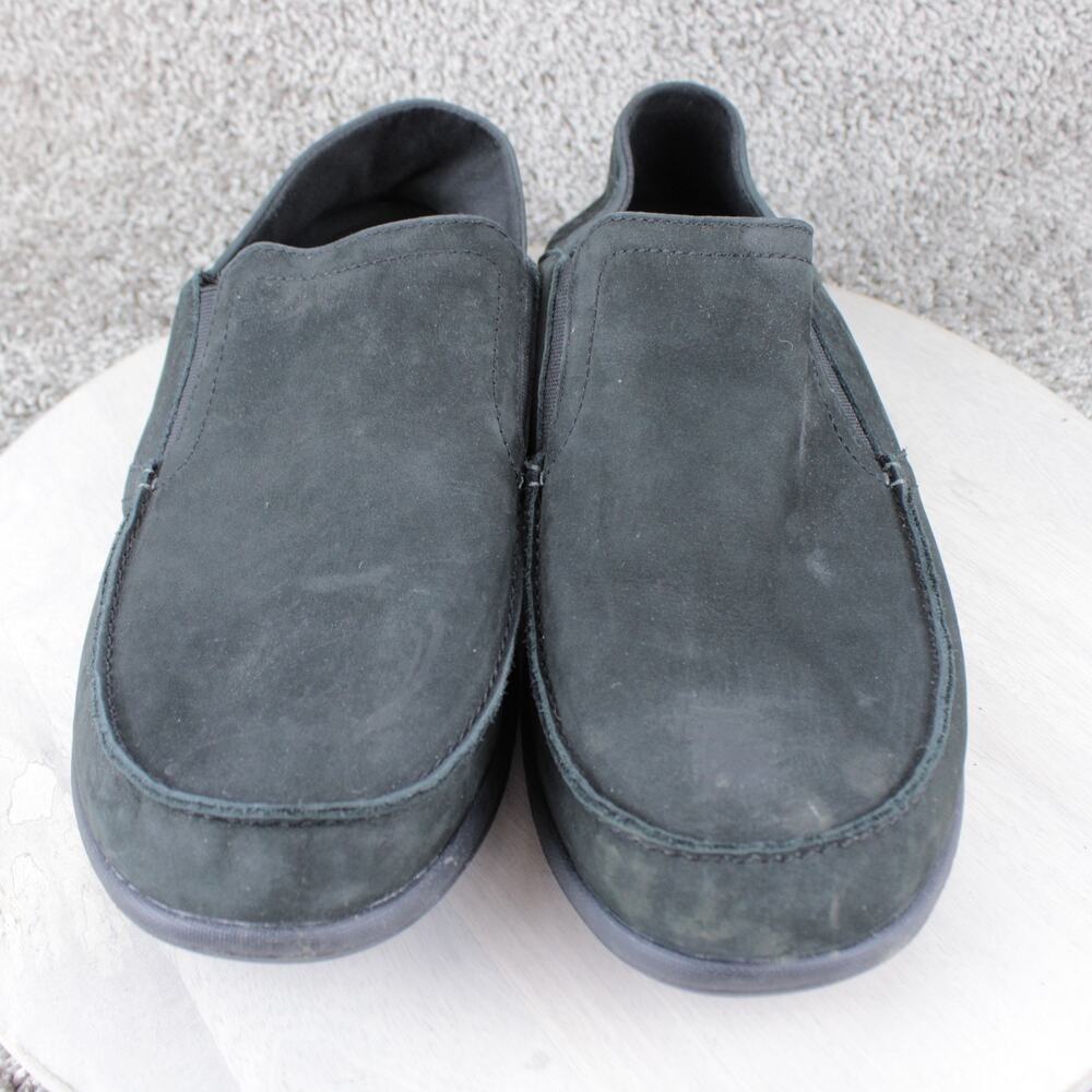 Crocs Santa Cruz Triple Black Canvas Slip On Loafers Mens 12 - Picture 2 of 7